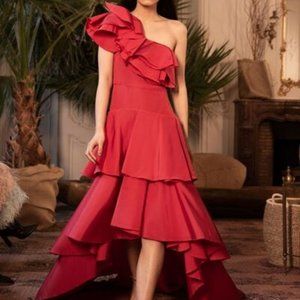 Johanna Ortiz Red Silk Dress